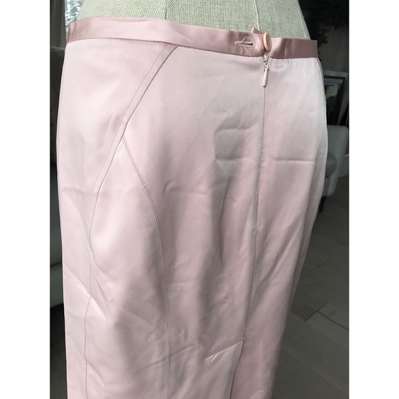 BCBG maxazria Pencil skirt pink blush 2 over knee Career dressy Lined Slit - Picture 8 of 9